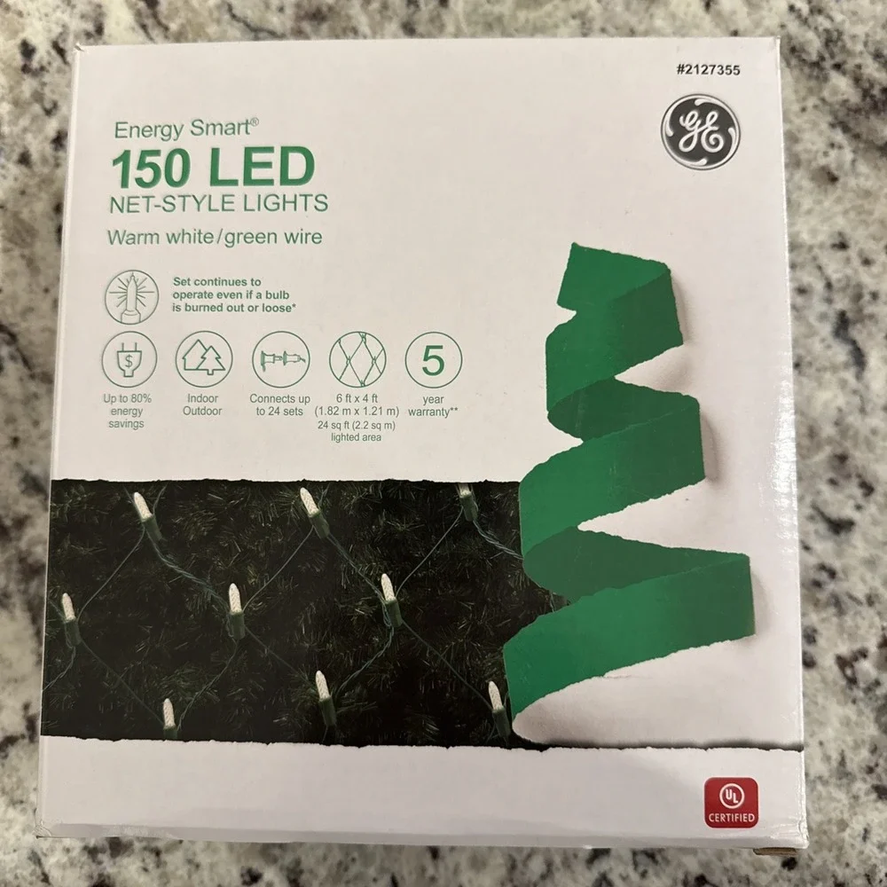 GE Energy Smart ConstantON 150 LED Net-Style Lights Warm White 6ft x 4ft